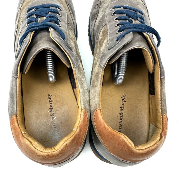 Johnston Murphy Ryland Shoes Gray Blue Suede Lace Up Brogue Leather Men’s 11 main image 4